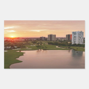 Sticker Rectangulaire Club national au coucher du soleil, Aventura, la