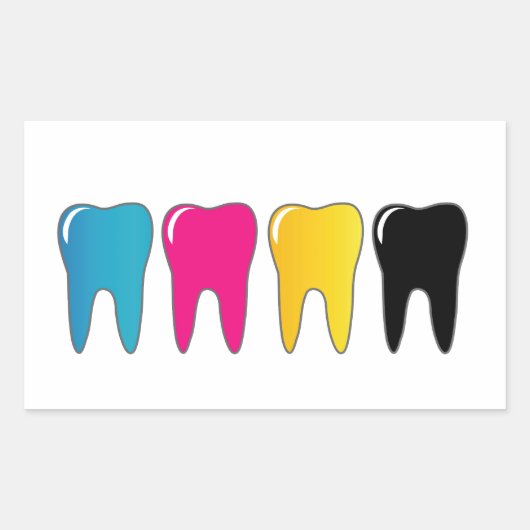 Sticker Rectangulaire CMYK tooth (Devant)