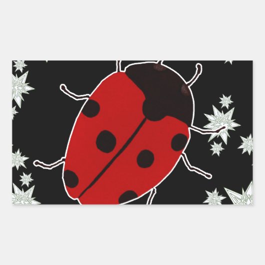 STICKER RECTANGULAIRE COCCINELLE (Devant)