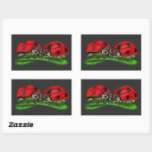 Sticker Rectangulaire Coccinelles  (Feuille)