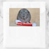 Sticker Rectangulaire Cochon de Guinée de Noël (Sac)