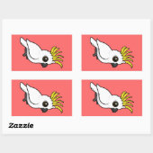 Sticker Rectangulaire Cockatoo à crête de soufre Birdorable (Feuille)