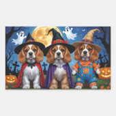 Sticker Rectangulaire Cocker Chiens espagnols Citrouille Halloween Funny (Devant)