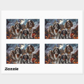 Sticker Rectangulaire Cocker Spaniel Halloween Éffrayant (Feuille)