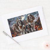 Sticker Rectangulaire Cocker Spaniel Halloween Éffrayant (Enveloppe)