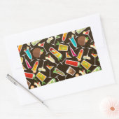 Sticker Rectangulaire cocktail motif et long drink, bar à cocktails (Enveloppe)