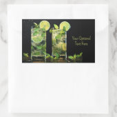 Sticker Rectangulaire Cocktails Mojito Texte Personnalisé (Sac)