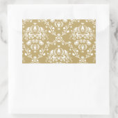 Sticker Rectangulaire Cocoa and Cream Damask (Sac)