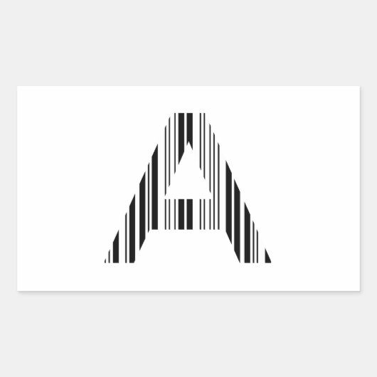 Sticker Rectangulaire CODE À BARRES DE LA LETTRE A Premier motif de code (Devant)