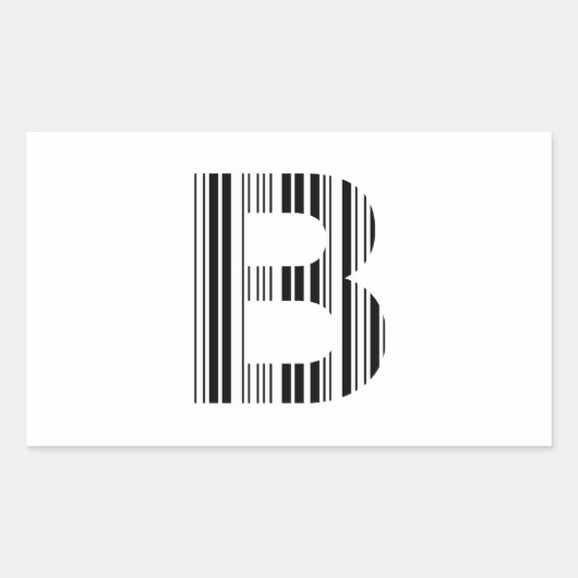Sticker Rectangulaire CODE À BARRES DE LA LETTRE B Modèle de code-barres (Devant)