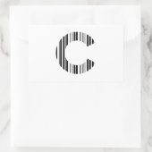 Sticker Rectangulaire CODE À BARRES DE LA LETTRE C Première initiale Mod (Sac)