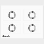 Sticker Rectangulaire CODE À BARRES DE LA LETTRE O Premier motif de code (Feuille)