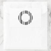 Sticker Rectangulaire CODE À BARRES DE LA LETTRE O Premier motif de code (Sac)