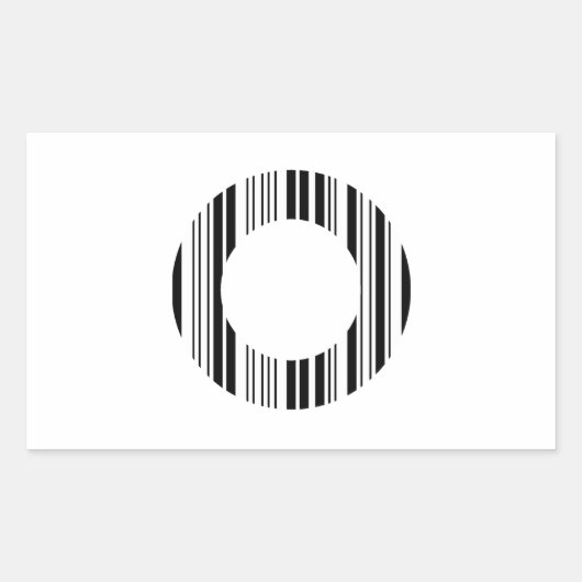 Sticker Rectangulaire CODE À BARRES DE LA LETTRE O Premier motif de code (Devant)