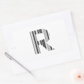 Sticker Rectangulaire CODE À BARRES DE LA LETTRE R Premier motif de code (Enveloppe)