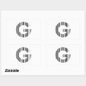 Sticker Rectangulaire Code barre de la lettre G Premier code barre de l' (Feuille)