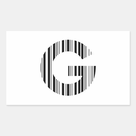 Sticker Rectangulaire Code barre de la lettre G Premier code barre de l' (Devant)