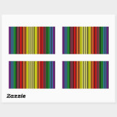 Sticker Rectangulaire Code barre de l'arc-en-ciel (Feuille)
