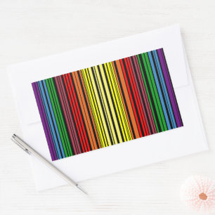 Sticker Rectangulaire Code barre de l'arc-en-ciel