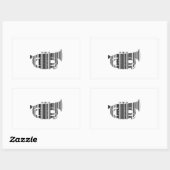 Sticker Rectangulaire CODE BARRE DE TROMPETTE Conception de motif de cod (Feuille)