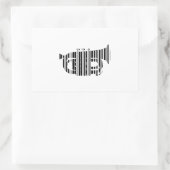 Sticker Rectangulaire CODE BARRE DE TROMPETTE Conception de motif de cod (Sac)