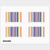 Sticker Rectangulaire Code barre double arc-en-ciel (Feuille)