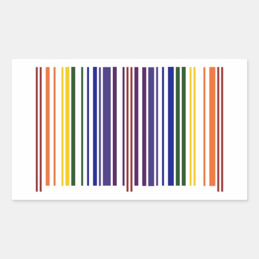 Sticker Rectangulaire Code barre double arc-en-ciel (Devant)