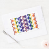 Sticker Rectangulaire Code barre double arc-en-ciel (Enveloppe)