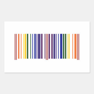 Sticker Rectangulaire Code barre double arc-en-ciel