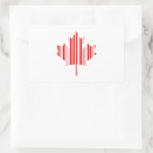 Sticker Rectangulaire CODE BARRE FEUILLE D'ÉRABLE DRAPEAU CANADA motif d (Sac)