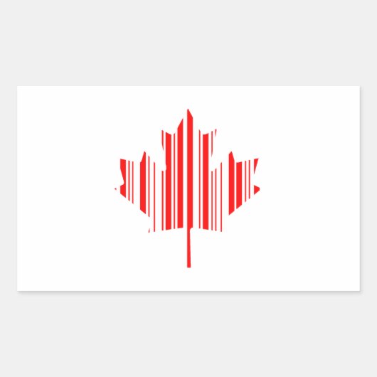 Sticker Rectangulaire CODE BARRE FEUILLE D'ÉRABLE DRAPEAU CANADA motif d (Devant)