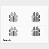 Sticker Rectangulaire CODE BARRE PATTE DE CHAT Motif d'impression de cod (Feuille)