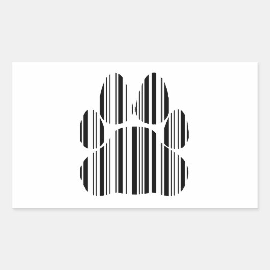 Sticker Rectangulaire CODE BARRE PATTE DE CHAT Motif d'impression de cod (Devant)