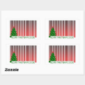 Sticker Rectangulaire Code-barres MERRY XMAS (Feuille)