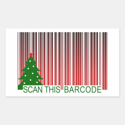 Sticker Rectangulaire Code-barres MERRY XMAS (Devant)
