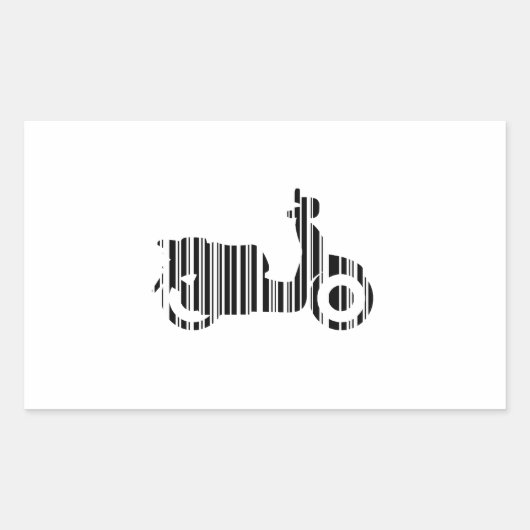 Sticker Rectangulaire Code-barres scooter Design de motif de code-barres (Devant)