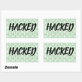 Sticker Rectangulaire Code binaire HACKED (Feuille)