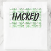 Sticker Rectangulaire Code binaire HACKED (Sac)