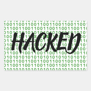 Sticker Rectangulaire Code binaire HACKED