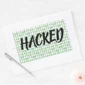 Sticker Rectangulaire Code binaire HACKED (Enveloppe)