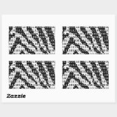 Sticker Rectangulaire Code binaire Zebra noir et blanc (Feuille)