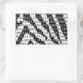 Sticker Rectangulaire Code binaire Zebra noir et blanc (Sac)