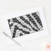 Sticker Rectangulaire Code binaire Zebra noir et blanc (Enveloppe)