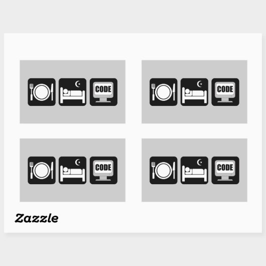 Sticker Rectangulaire code de sommeil (Feuille)