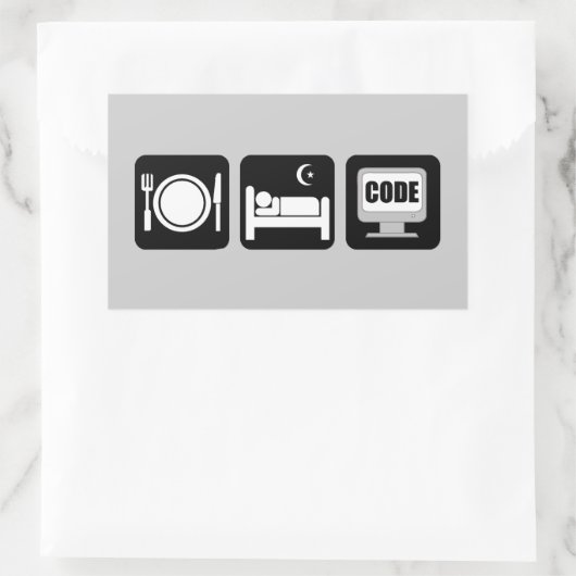 Sticker Rectangulaire code de sommeil (Sac)