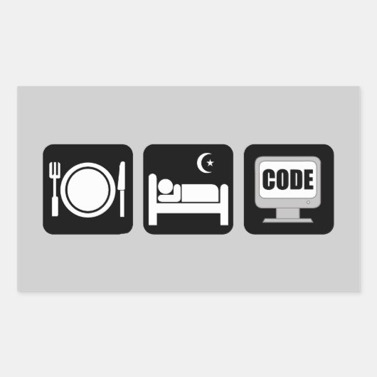 Sticker Rectangulaire code de sommeil (Devant)