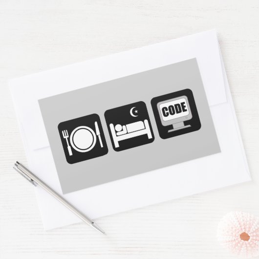 Sticker Rectangulaire code de sommeil (Enveloppe)