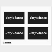 Sticker Rectangulaire code HTML de rupture (Feuille)
