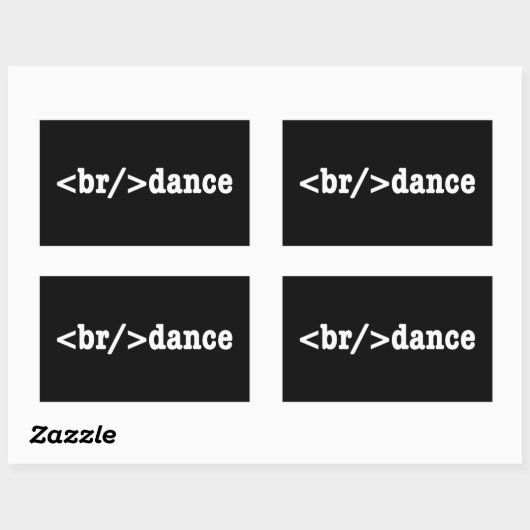 Sticker Rectangulaire code HTML de rupture (Feuille)