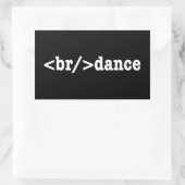 Sticker Rectangulaire code HTML de rupture (Sac)